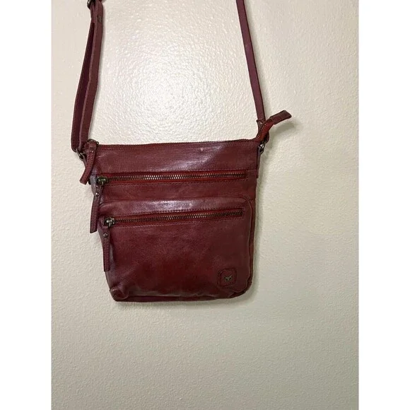 Wise Owl Cognac Leather Crossbody Bag – Adjustable Strap, Multi‑Pocket Design - Picture 4 of 16